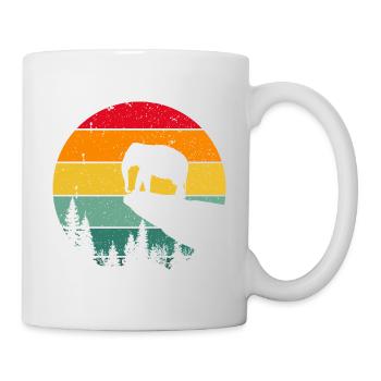 Vintage Retro Elefant Lustig Comic Kinder Rüssel - Tasse - Weiß - Rechts