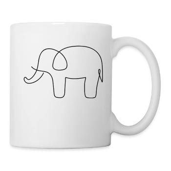 Elefant - Tasse - Weiß - Rechts