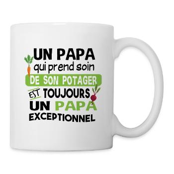 Jardinier Papa Jardinage Père Potager Citations - Mug blanc - blanc - Droite