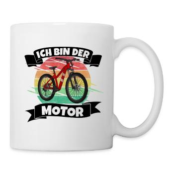 Fahrrad Ich bin der Motor kein E-Bike - Tasse - Weiß - Rechts