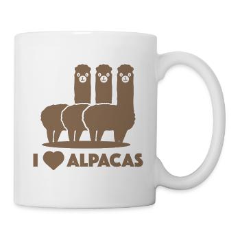 Ich liebe Alpakas - Tasse - Weiß - Rechts