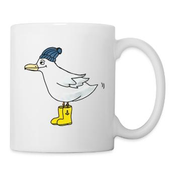 Möwe mit Gummistiefeln - Tasse - Weiß - Rechts