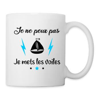 Je ne peux pas je mets les voiles,bateau,capitaine - Mug blanc - blanc - Droite