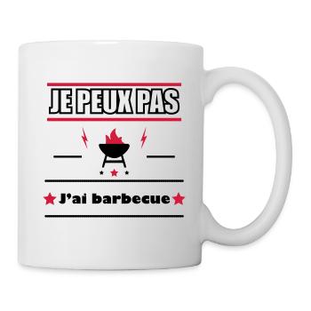 J'peux pas j'ai barbecue - Mug blanc - blanc - Droite
