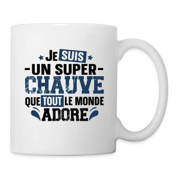 Chauve Homme Cheveux Calvitie Alopécie Cadeau - Mug blanc - blanc - Droite