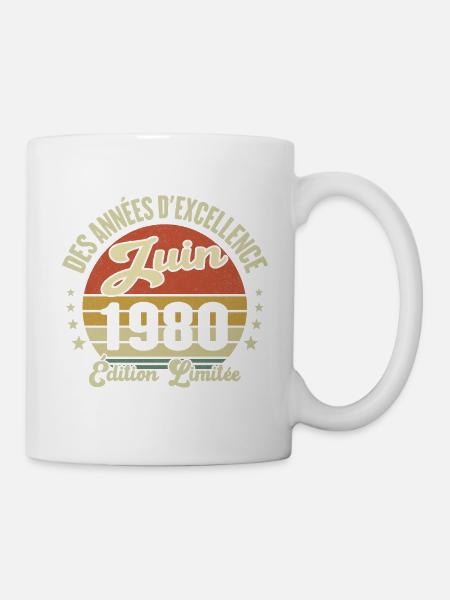 Des Années D'excellence Juin 1980 Cadeau - Mug blanc - blanc