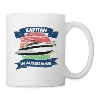 Kapitän in Ausbildung Boot Schein - Tasse - Weiß - Rechts