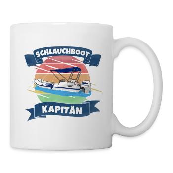 Schlauchboot Kapitän boot fahren - Tasse - Weiß - Rechts