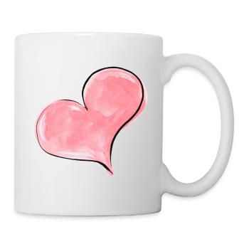 Heart Watercolor Pink - Mug - white - Right