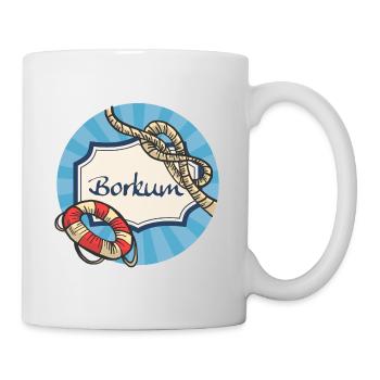 Borkum Vintage Badge - Geschenk für Borkum Fans - Tasse - Weiß - Rechts
