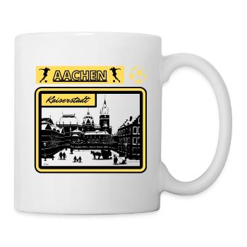 Aachen Kaiserstadt Nostalgie Fan Ölbilddesign - Tasse - Weiß - Rechts