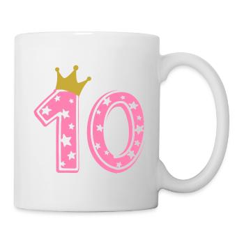 10 Krone 10. Geburtstag 10 Jahre - Tasse - Weiß - Rechts