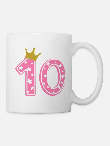 10 Krone 10. Geburtstag 10 Jahre - Tasse - Weiß