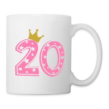 20 Krone 20. Geburtstag 20 Jahre - Tasse - Weiß - Rechts