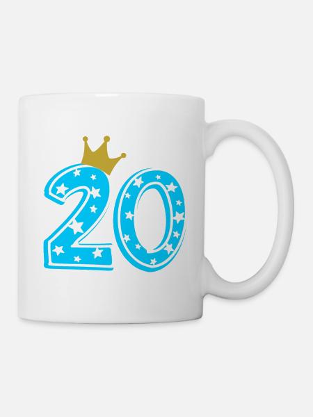 20 couronne 20e anniversaire 20 ans - Mug blanc - blanc