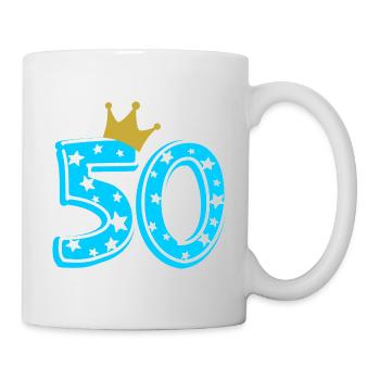 50 Krone 50. Geburtstag 50 Jahre - Tasse - Weiß - Rechts