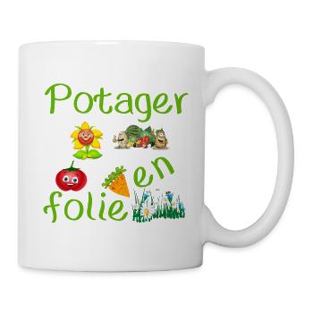 Potager en folie cadeau humour - Mug blanc - blanc - Droite