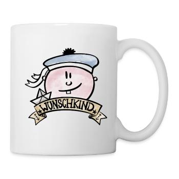 Wunschkind / Baby / Seemann / Ahoi / Geburt / Boot - Tasse - Weiß - Rechts