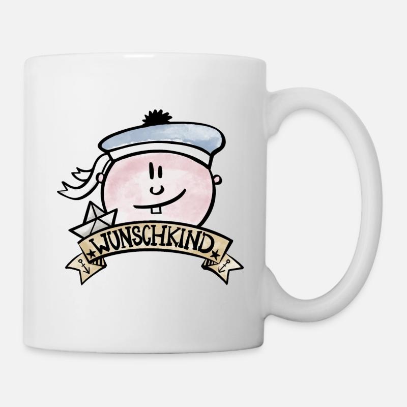 Wunschkind / Baby / Seemann / Ahoi / Geburt / Boot - Tasse - Weiß