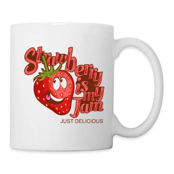 strawberry is my jam Just delicious - Tasse - Weiß - Rechts