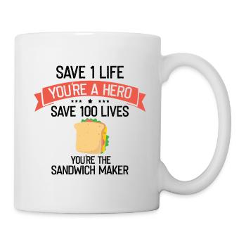 Food Makers Grill BBQ Sandwich Grill Maître - Mug blanc - blanc - Droite