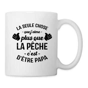 J'aime pêcher et être papa, Cadeau papa pêcher - Mug blanc - blanc - Droite