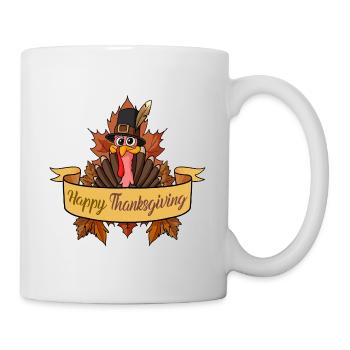 Turkey Day I Happy Thanksgiving Turkey - Tasse - Weiß - Rechts