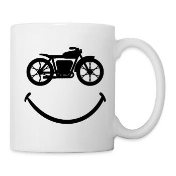 Motard Avec Le Sourire Pour Passionné De Motos - Mug blanc - blanc - Droite