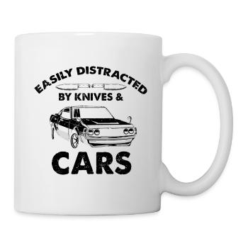 Messersammler Auto Oldtimer Messerfan Design - Tasse - Weiß - Rechts
