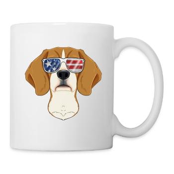 Beagle USA Sunglasses I American Flag Beagle - Mug - white - Right