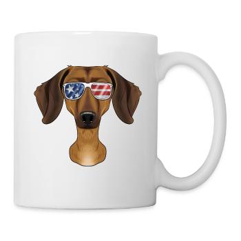 Dachshund USA Sunglasses I American Flag Dachshund - Mug - white - Right
