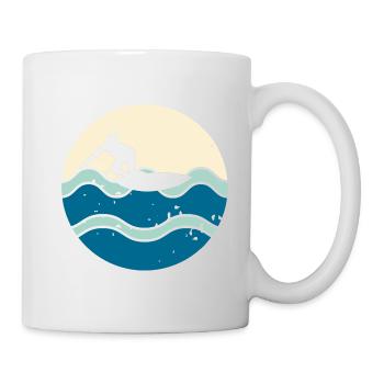Vintage Classic Ride With The Wave Surfing - Mug - white - Right