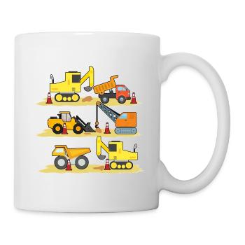 Bagger Baustelle Bauarbeiter Bau Truck I Geschenk - Tasse - Weiß - Rechts