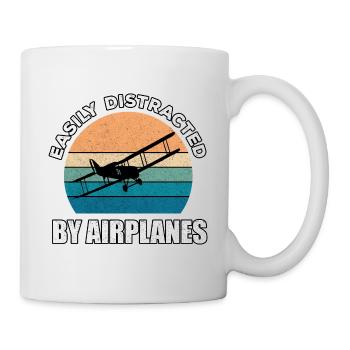 Airplane Pilot Flying Distracted I Gift - Mug - white - Right
