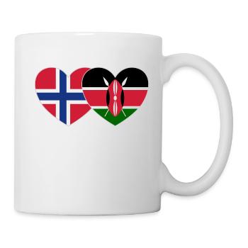 Norway Kenya Flag Heart - Mug - white - Right