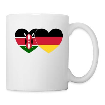 Kenia Deutschland Flagge Herz - Tasse - Weiß - Rechts