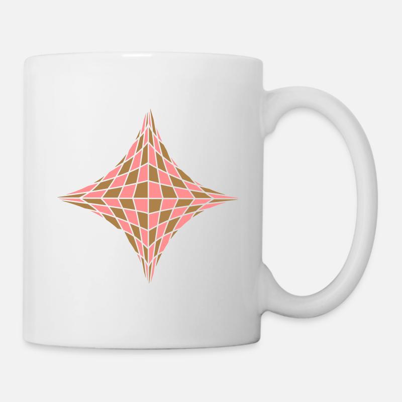 Viereck in optischer Illusion - Tasse - Weiß