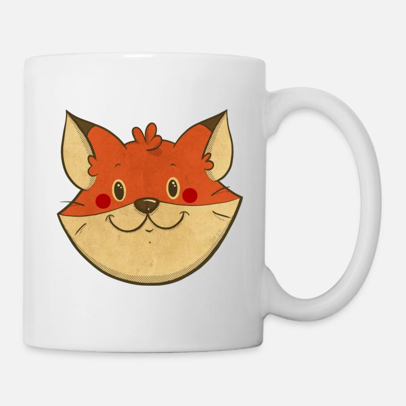 fox head in vintage style - Mug - white