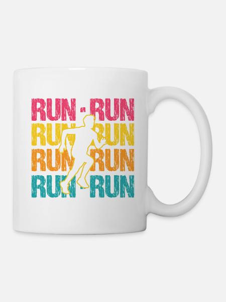Retro Vintage RUN - RUN Awesome Running T-Shirt - Tasse - Weiß