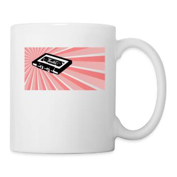 kassette t shirt, Retro, Vintage, Nerd shirt, tape - Tasse - Weiß - Rechts
