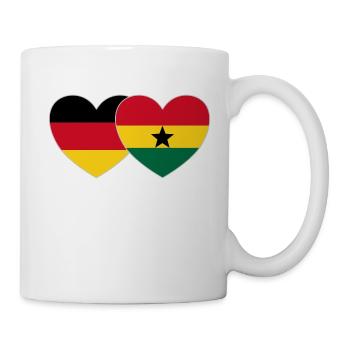 Germany Ghana Flag Heart - Mug - white - Right
