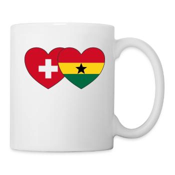 Switzerland Ghana Flag Heart - Mug - white - Right