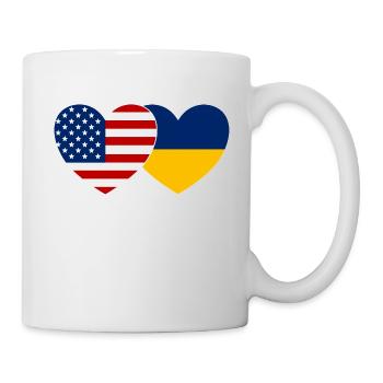 États-Unis Ukraine Flag Heart - Mug blanc - blanc - Droite