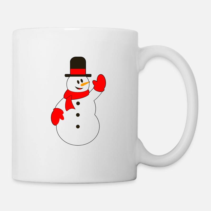 Schneemann mit Hutwedeln - Tasse - Weiß