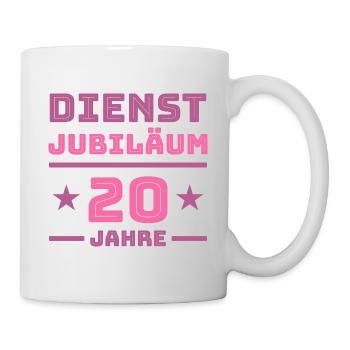Dienstjubiläum 20 Jahre Firmenjubiläum Glückwunsch - Tasse - Weiß - Rechts