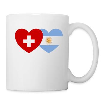 Switzerland Argentina Flag Heart - Mug - white - Right