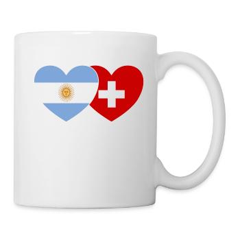 Argentine Suisse Drapeau Coeur - Mug blanc - blanc - Droite