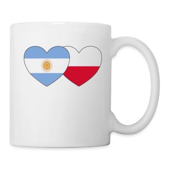 Argentine Pologne Drapeau Cœur - Mug blanc - blanc - Droite