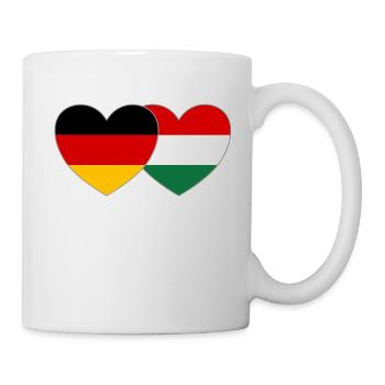 Deutschland Ungarn Herz Flagge - Tasse - Weiß - Rechts