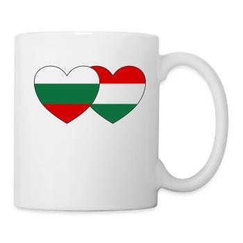 Bulgarie Hongrie Drapeau Cœur - Mug blanc - blanc - Droite